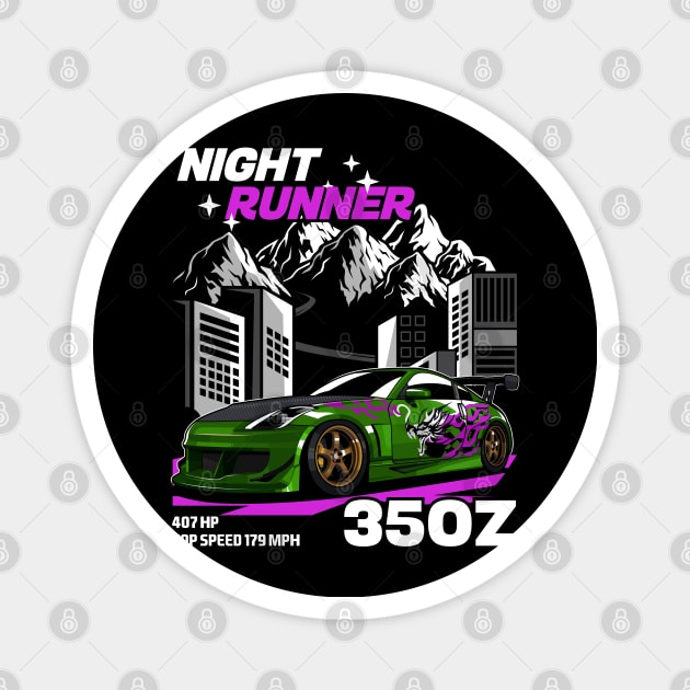 Nissan 350z Night Runner NFSU2 Magnet by kucingtertawa